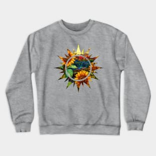 Sunflower Stained Glass Sun Crewneck Sweatshirt